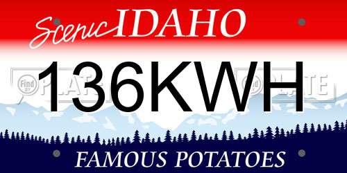 136KWH Idaho License Plate