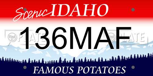 136MAF Idaho License Plate