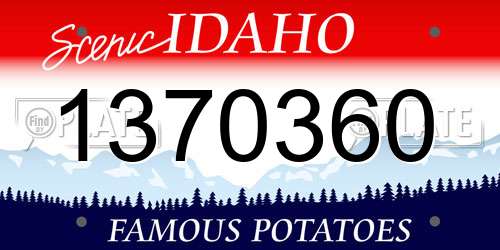 1370360 Idaho License Plate