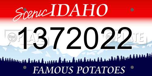 1372022 Idaho License Plate