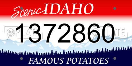 1372860 Idaho License Plate