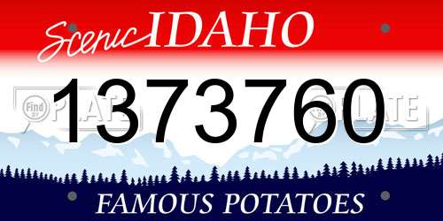 1373760 Idaho License Plate