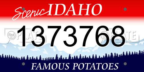 1373768 Idaho License Plate