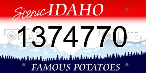 1374770 Idaho License Plate