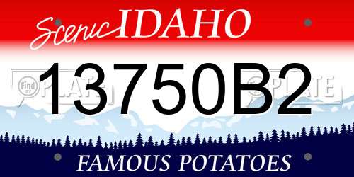 13750B2 Idaho License Plate