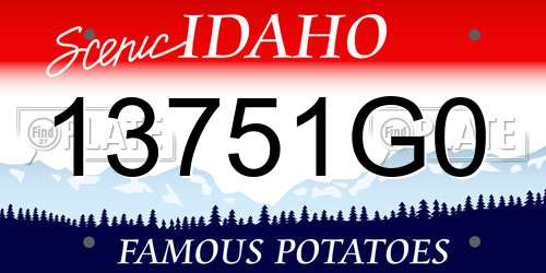 13751G0 Idaho License Plate