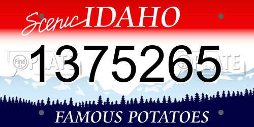 1375265 Idaho License Plate