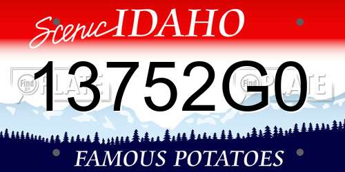 13752G0 Idaho License Plate