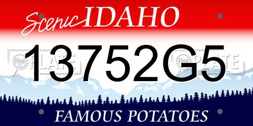 13752G5 Idaho License Plate