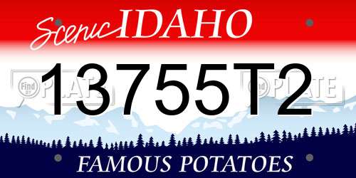 13755T2 Idaho License Plate