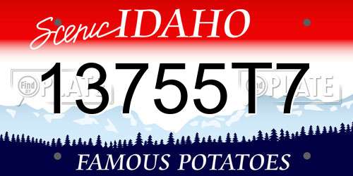 13755T7 Idaho License Plate