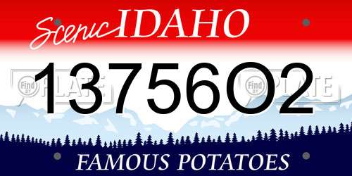 13756O2 Idaho License Plate