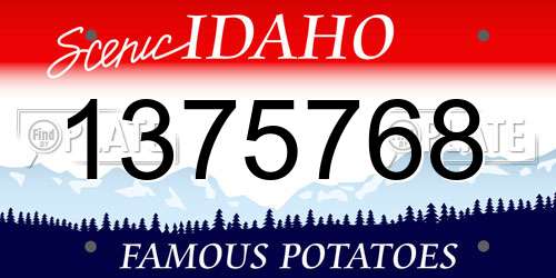 1375768 Idaho License Plate