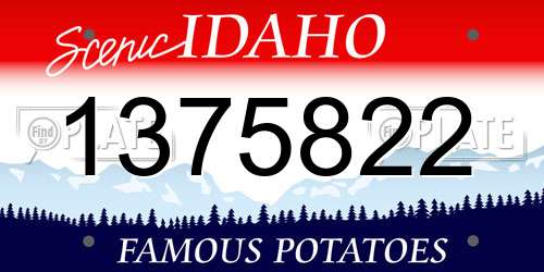 1375822 Idaho License Plate