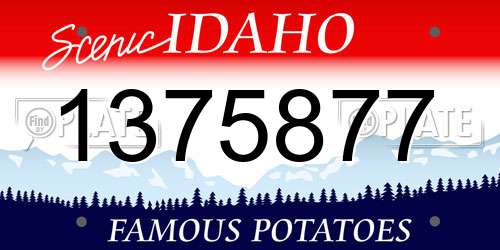 1375877 Idaho License Plate
