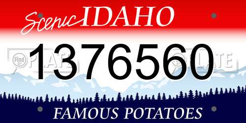 1376560 Idaho License Plate