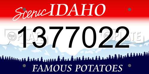 1377022 Idaho License Plate