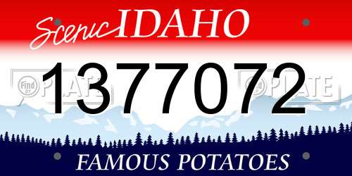 1377072 Idaho License Plate
