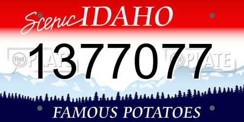 1377077 Idaho License Plate