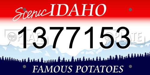 1377153 Idaho License Plate