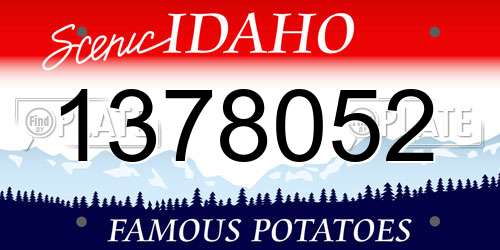 1378052 Idaho License Plate