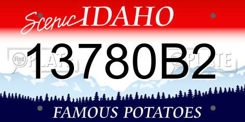 13780B2 Idaho License Plate