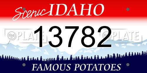 13782 Idaho License Plate