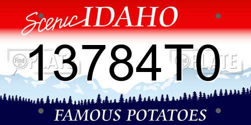 13784T0 Idaho License Plate