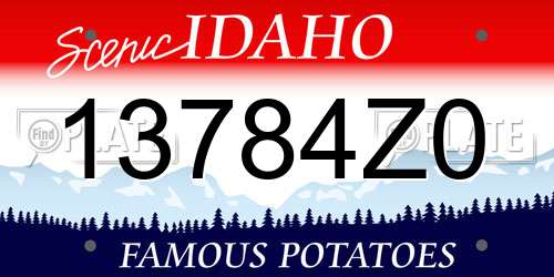 13784Z0 Idaho License Plate