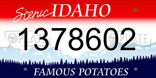 1378602 Idaho License Plate