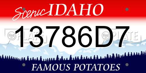 13786D7 Idaho License Plate