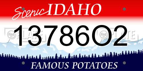 13786O2 Idaho License Plate