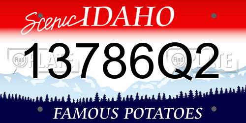13786Q2 Idaho License Plate