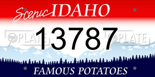 13787 Idaho License Plate