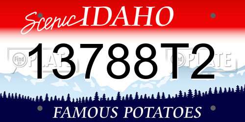 13788T2 Idaho License Plate