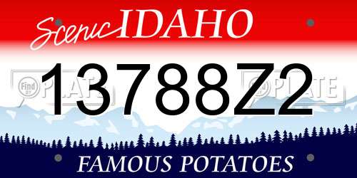 13788Z2 Idaho License Plate