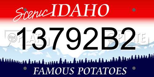 13792B2 Idaho License Plate