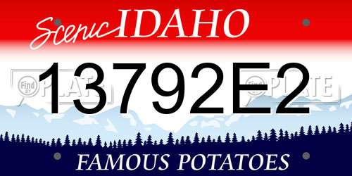 13792E2 Idaho License Plate