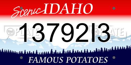13792I3 Idaho License Plate