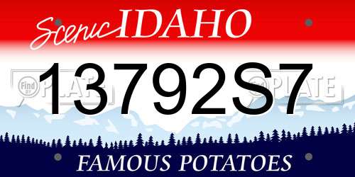 13792S7 Idaho License Plate