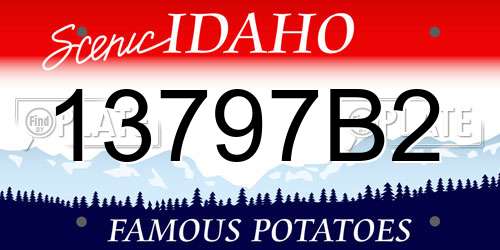 13797B2 Idaho License Plate