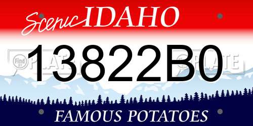 13822B0 Idaho License Plate