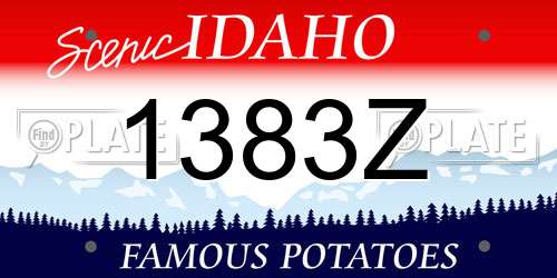 1383Z Idaho License Plate