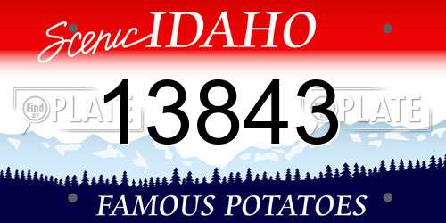 13843 Idaho License Plate