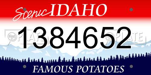 1384652 Idaho License Plate