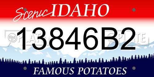 13846B2 Idaho License Plate