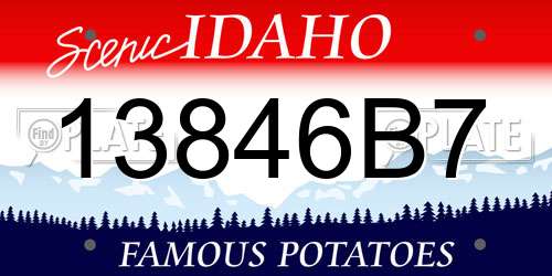 13846B7 Idaho License Plate