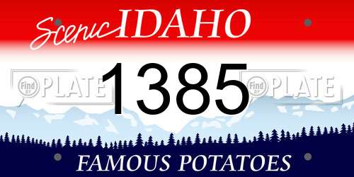 1385 Idaho License Plate