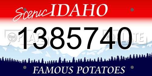 1385740 Idaho License Plate