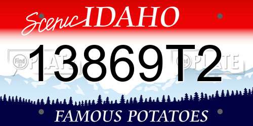 13869T2 Idaho License Plate